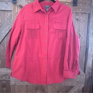 Lauren Ralph Lauren Red Button-down Shirt